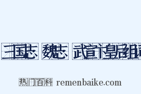 三国志·魏志·武宣卞皇后组词是什么意思的图片